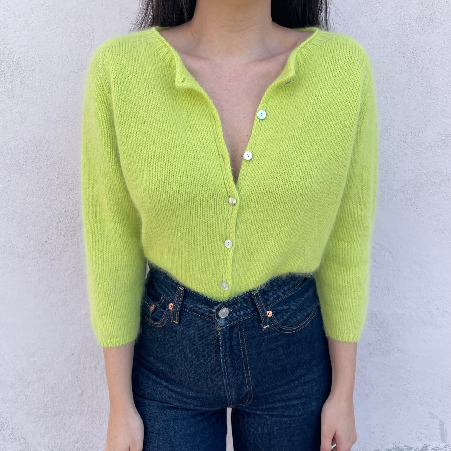 Cardi angora lime