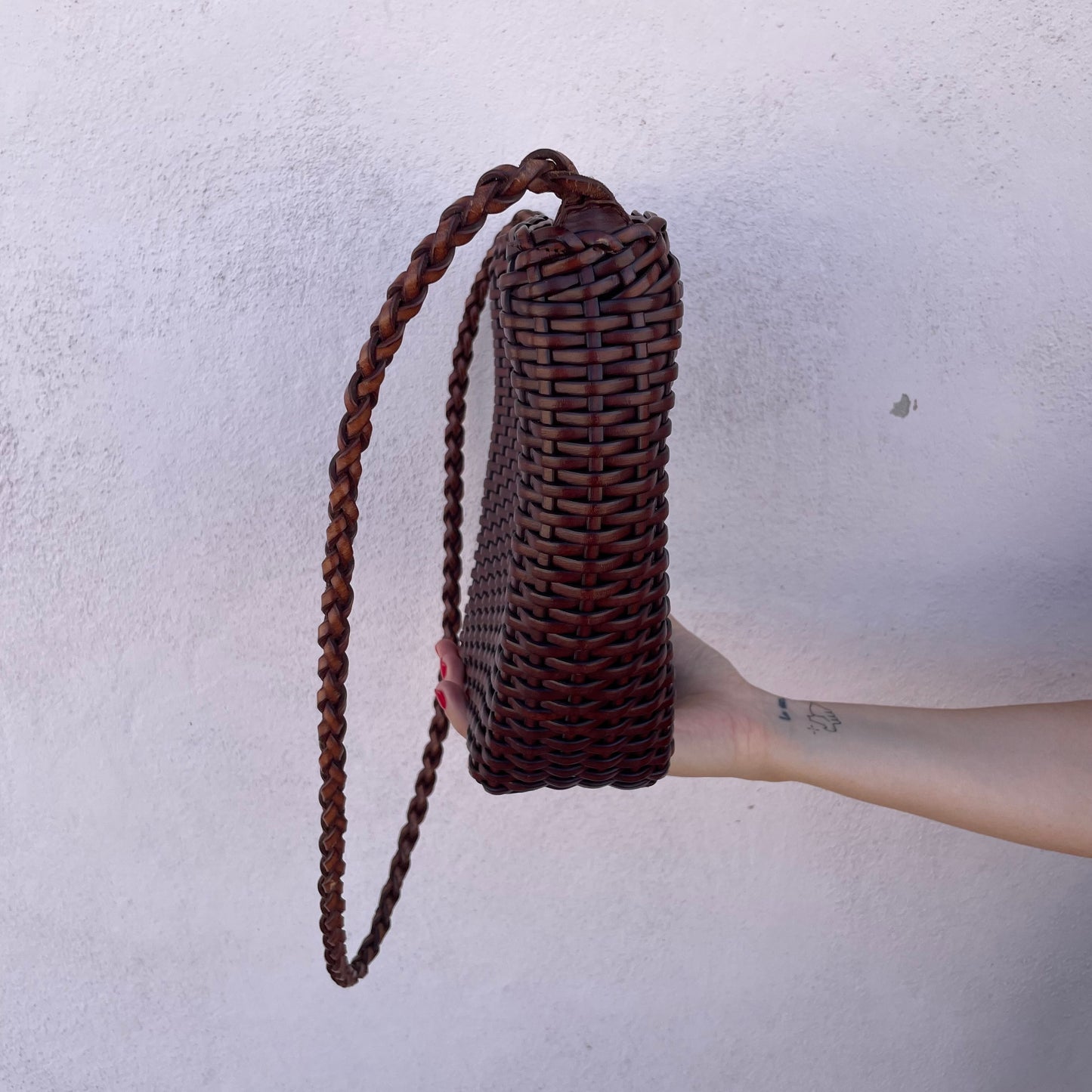 Borsa intrecciata pelle