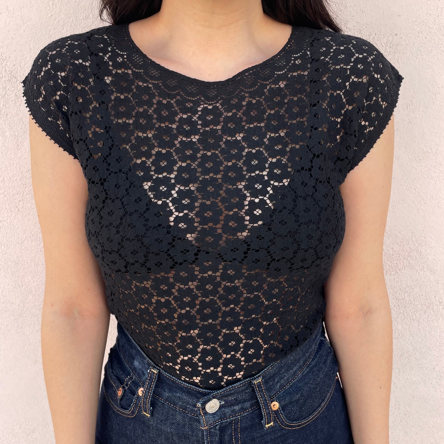 Top pizzo nero