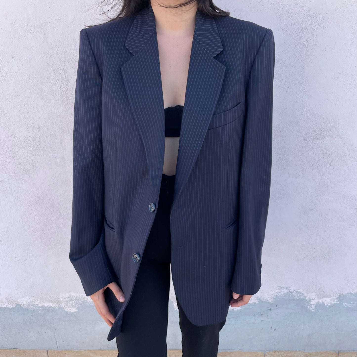 Blazer blu gessato