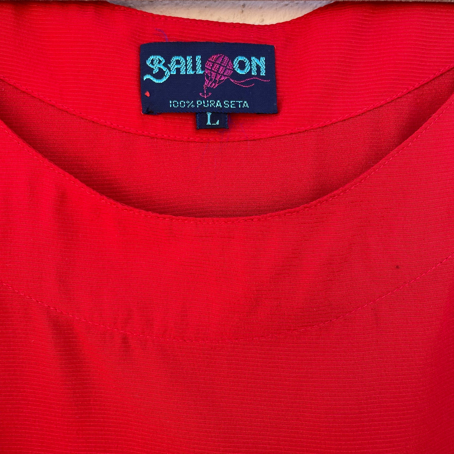 Top rosso seta Balloon