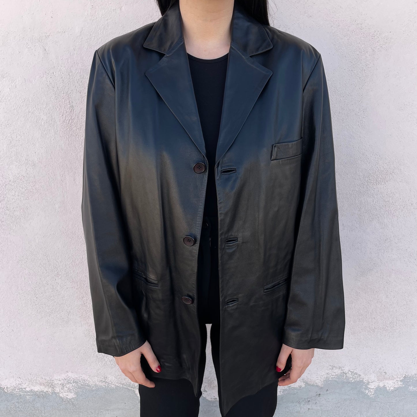 Blazer nero pelle