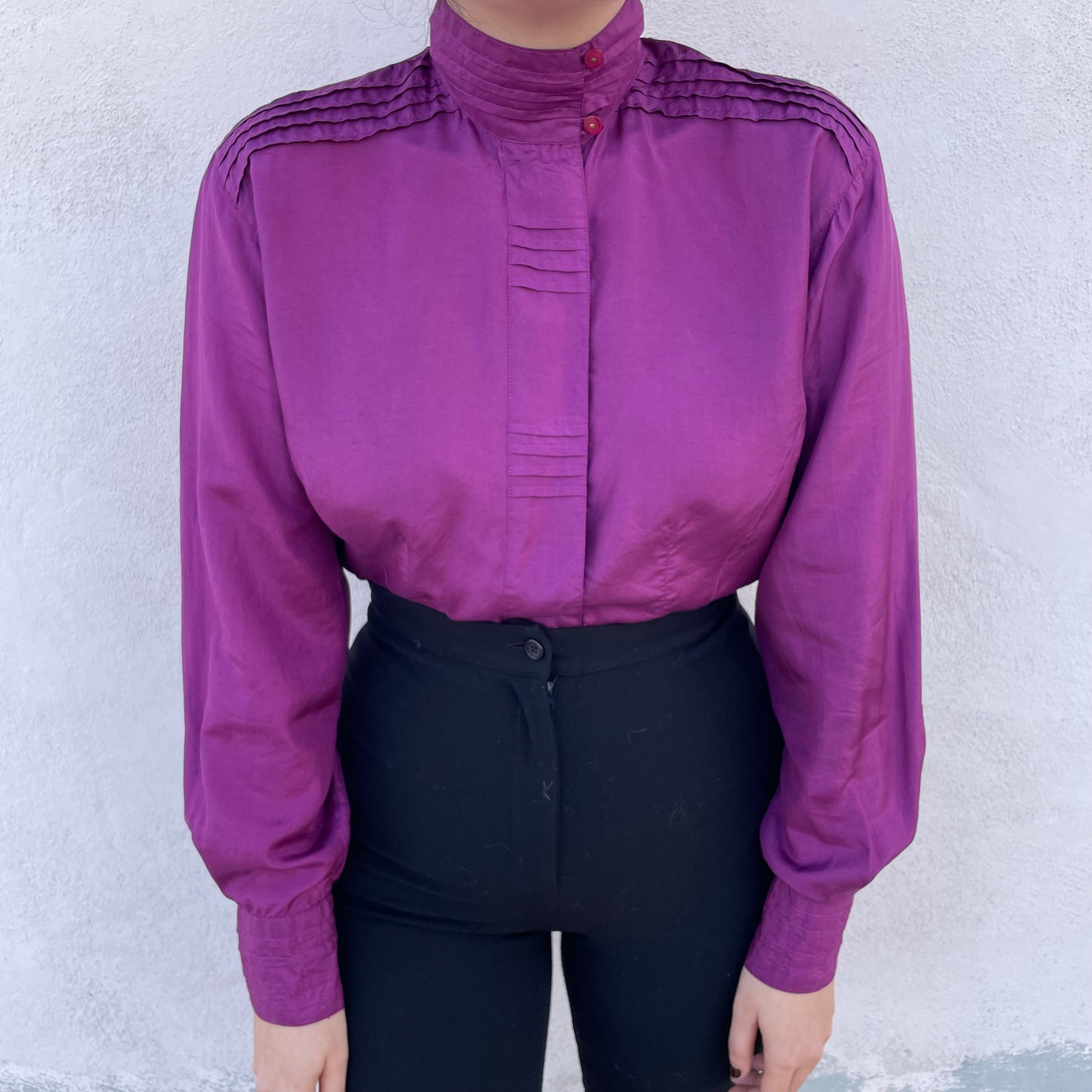 Camicia seta orchidea