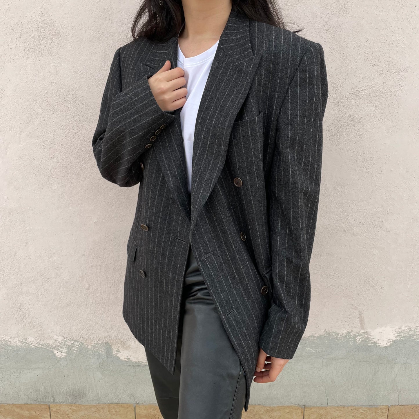 Blazer gessato grigio