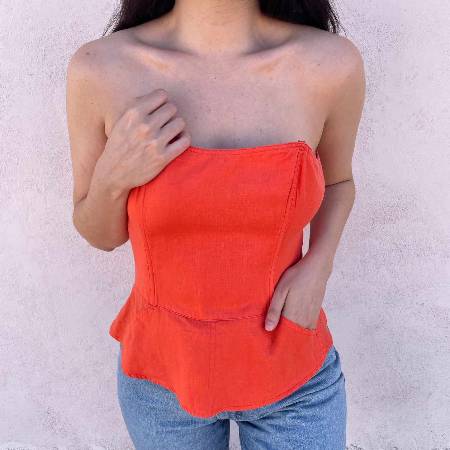 Top bustier arancio Armani