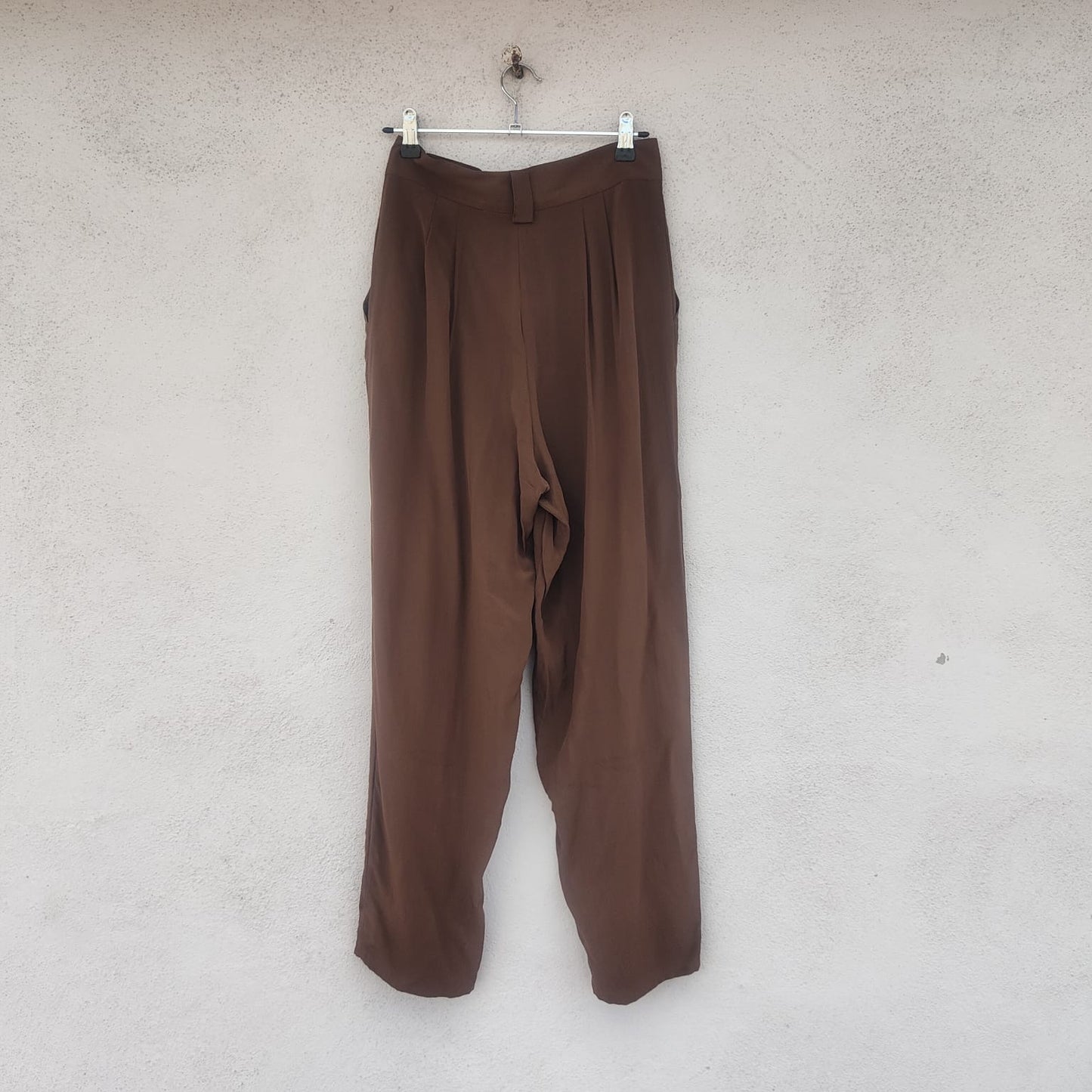 Pantaloni seta tabacco