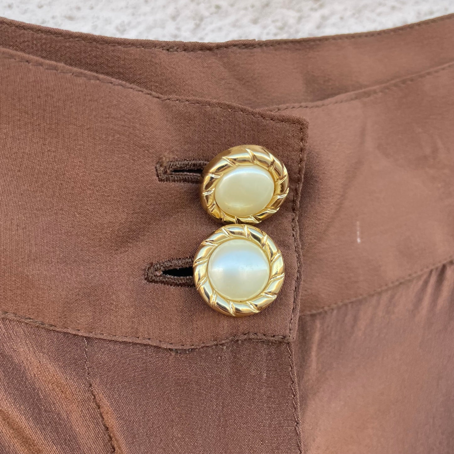 Pantaloni seta tabacco