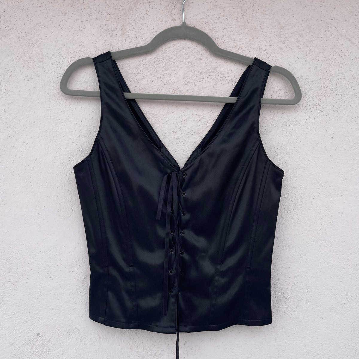 Bustier nero raso