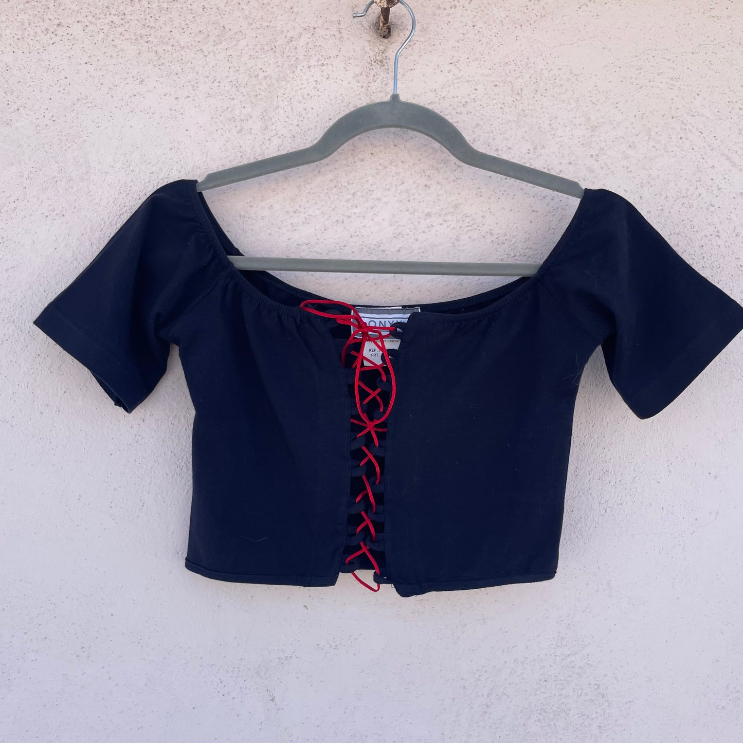 Top bardot corsetto