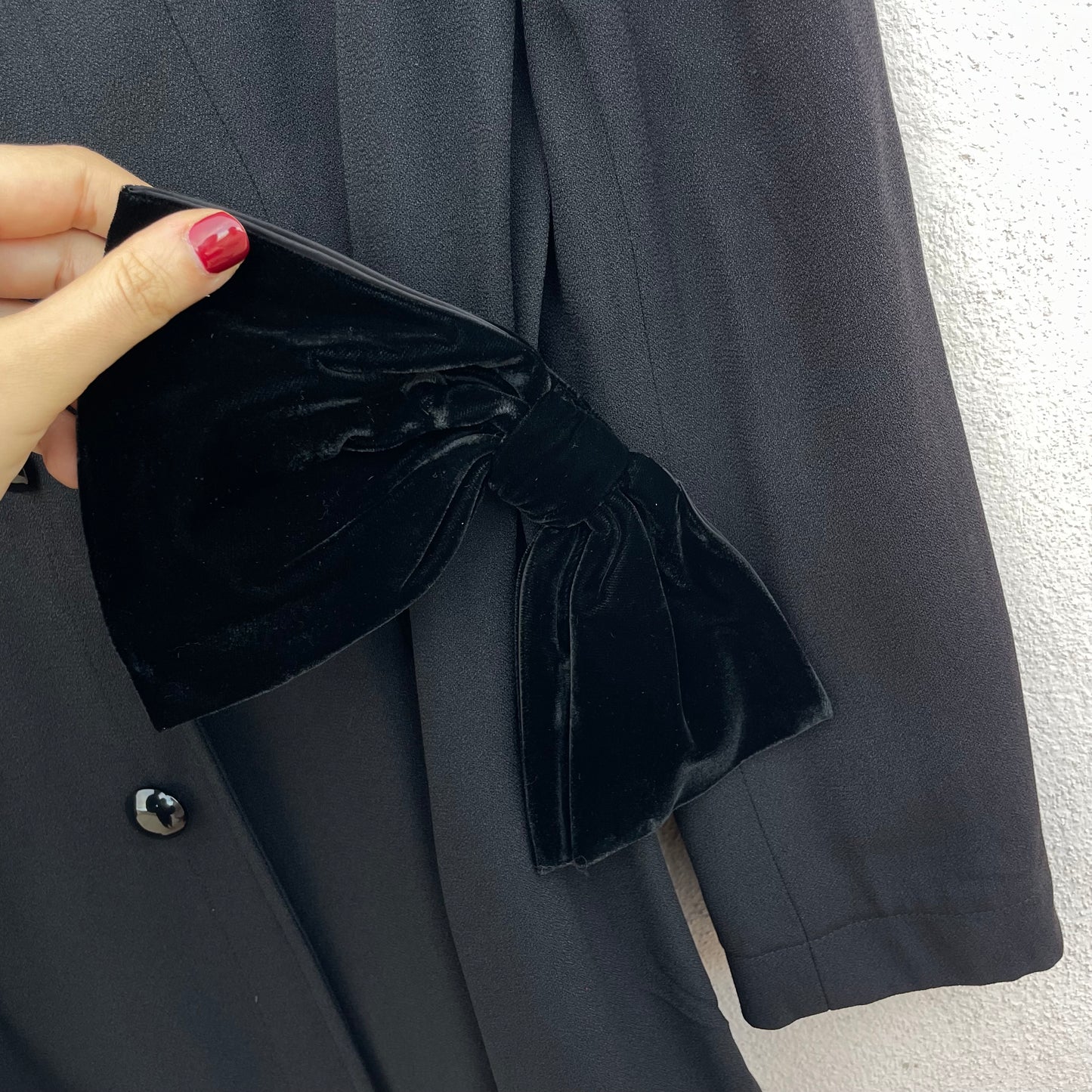 Blazer/mini abito nero fiocchi velluto