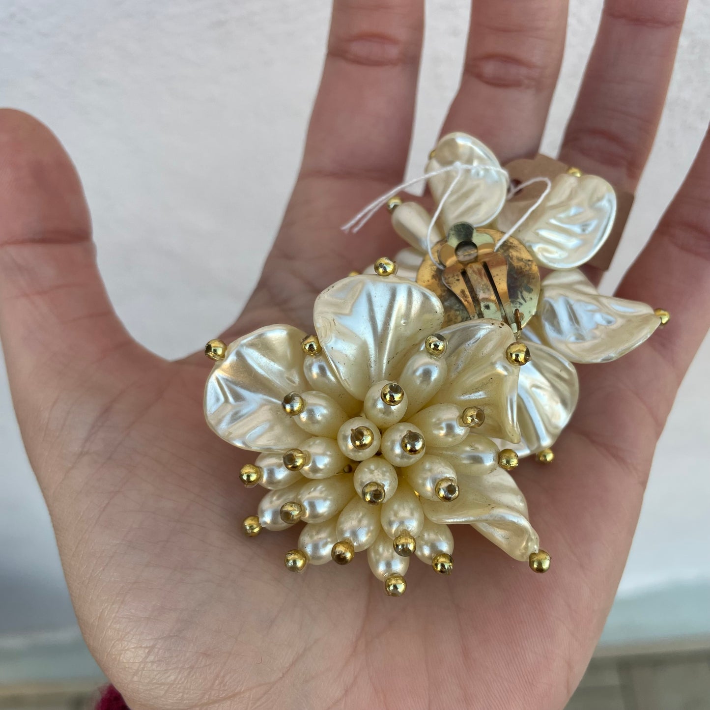 Orecchini fiori perle