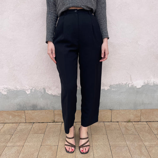 Pantaloni neri vita alta