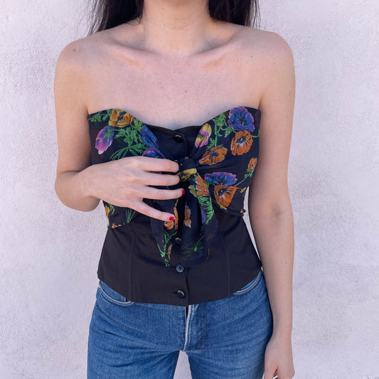 Top bustier foulard