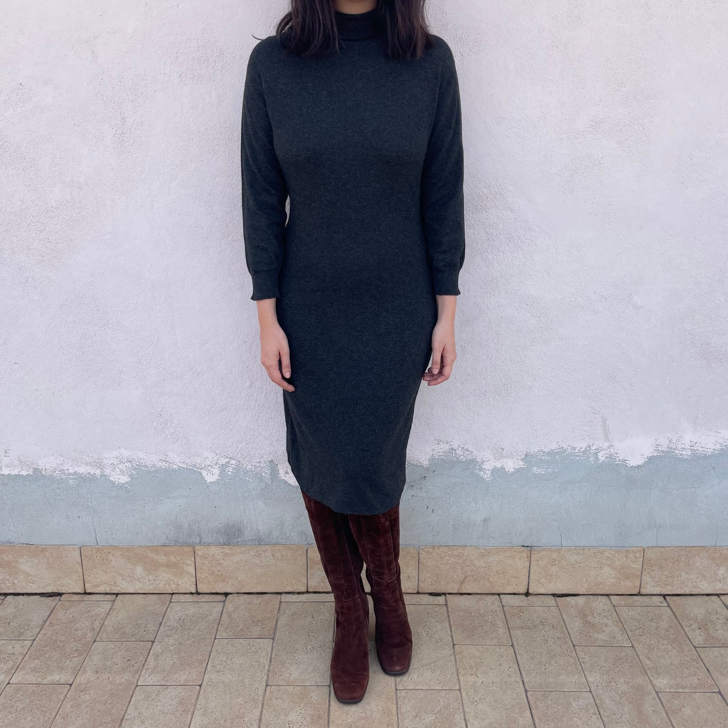 Abito antracite 100% cashmere