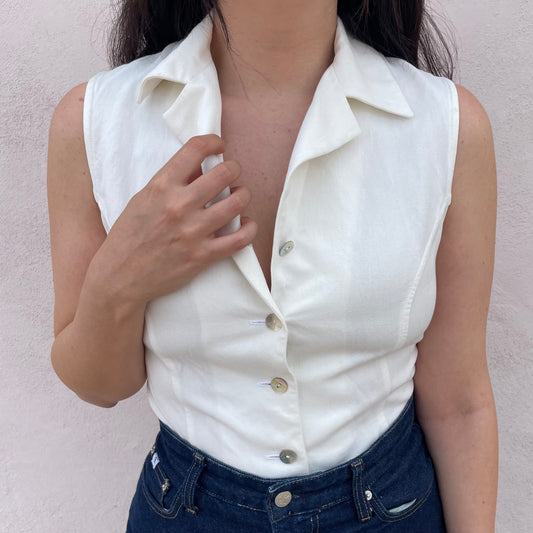 Camicia/gilet bianca madreperla