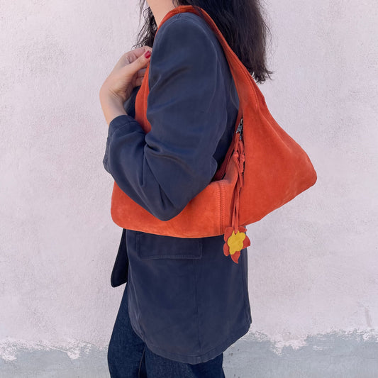 Borsa scamosciata arancio