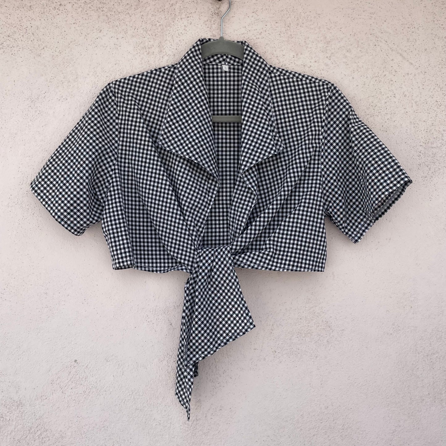 Camicia cropped vichy