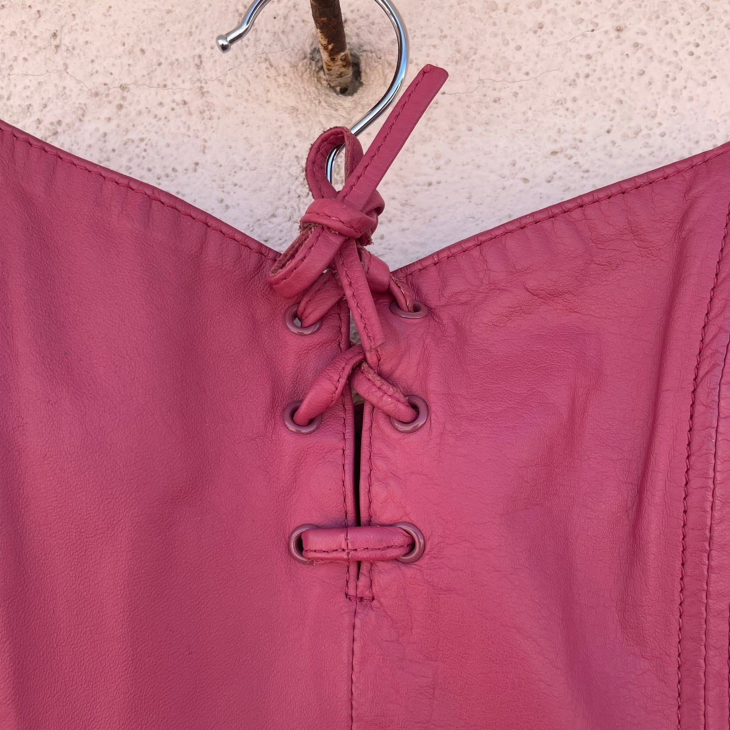 Bustier in pelle rosa antico