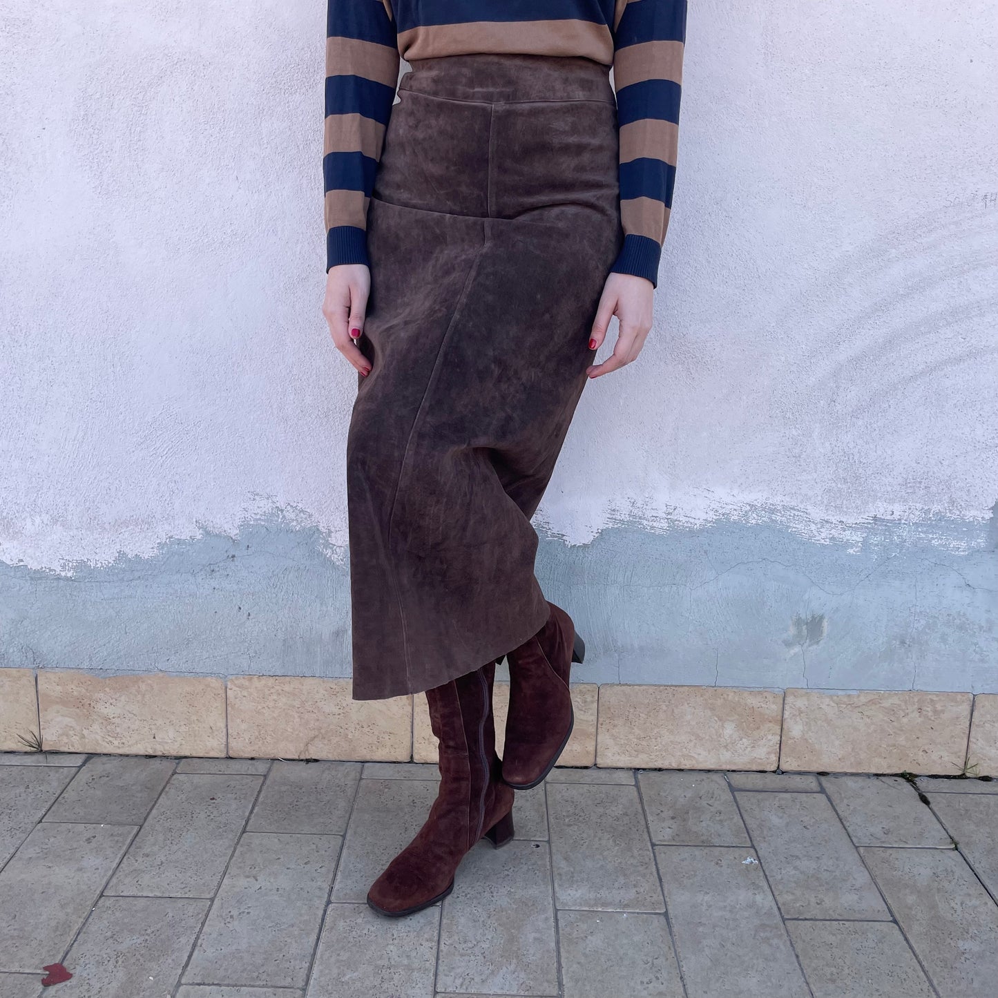 Maxi skirt scamosciata