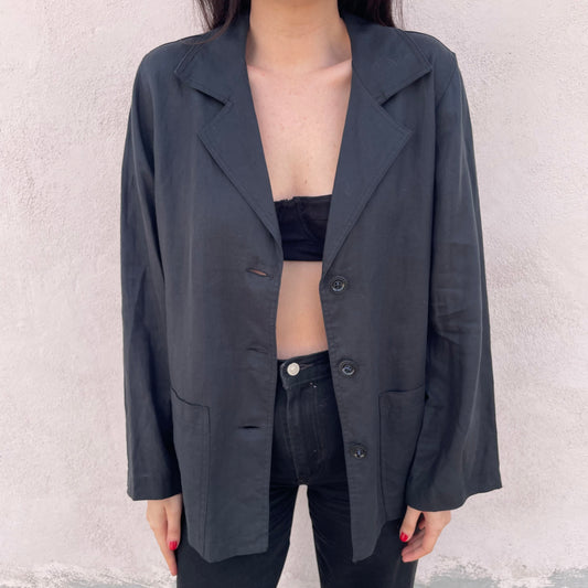 Blazer lino nero