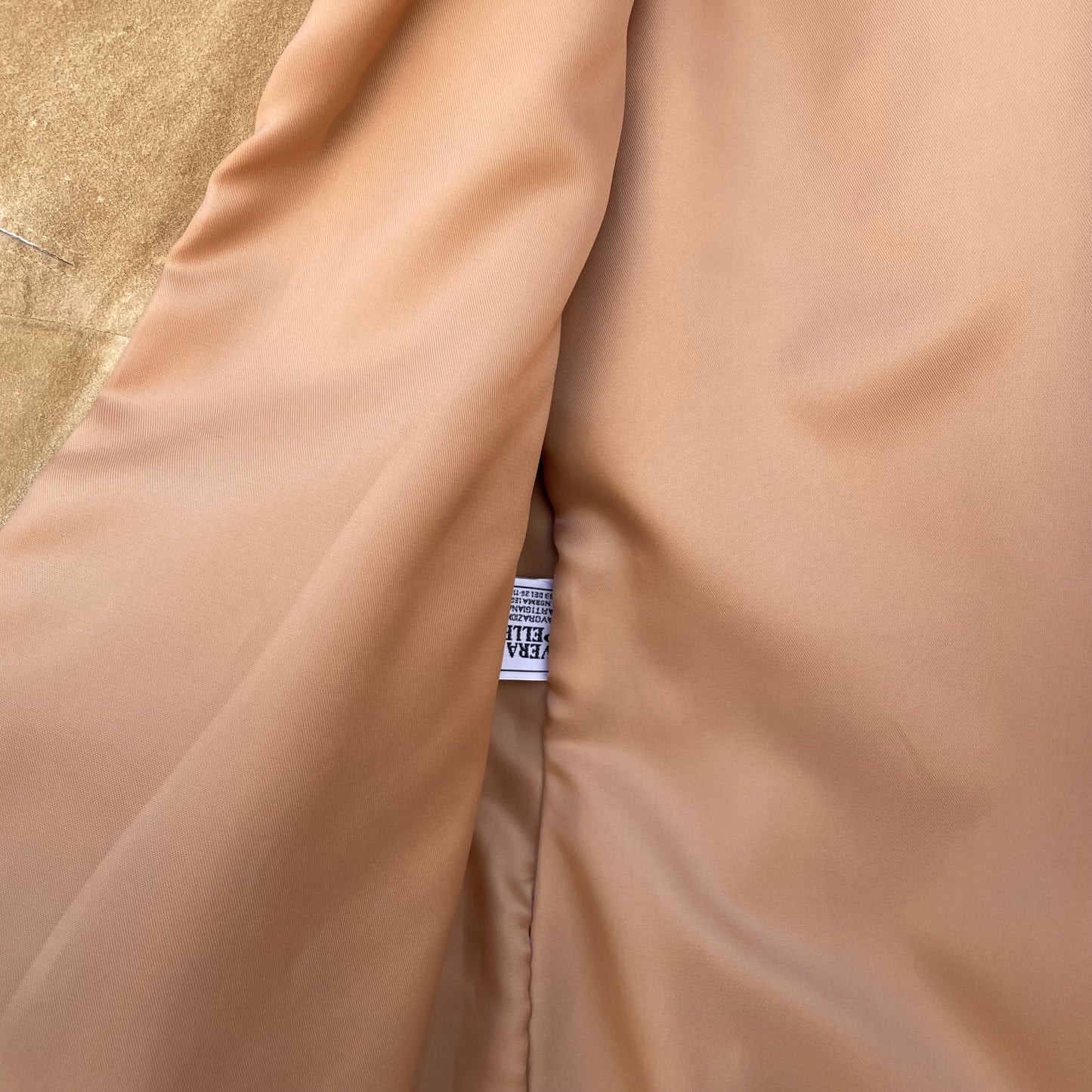 Giacca in pelle beige