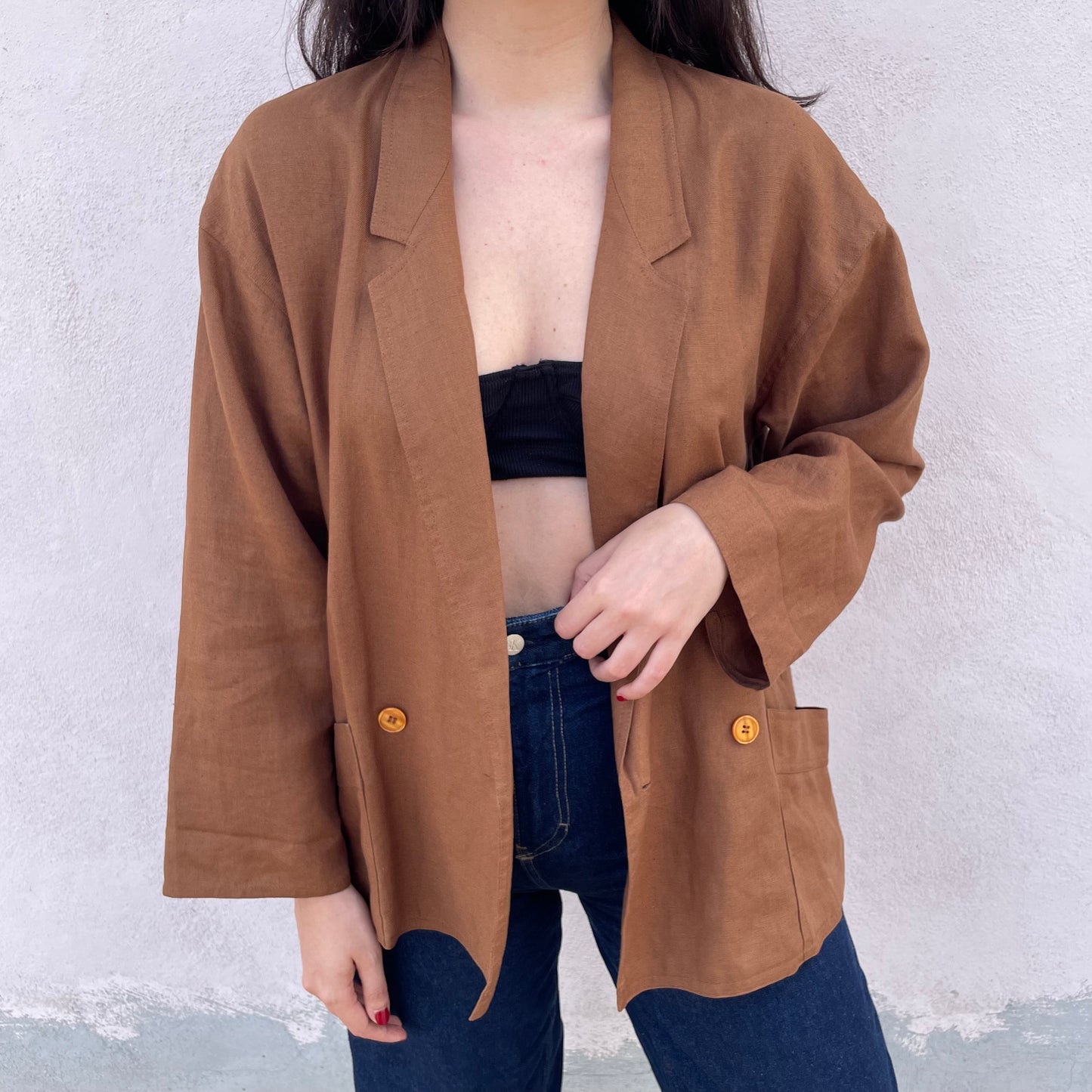 Blazer Marella lino tabacco