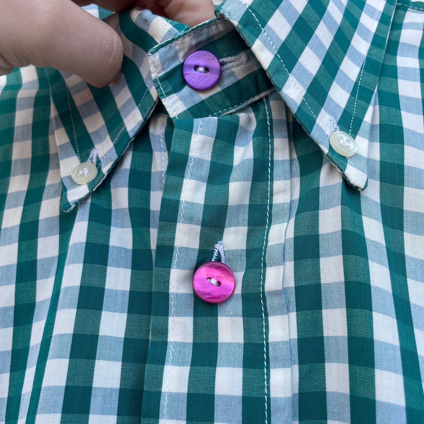 Camicia fantasia check madreperla