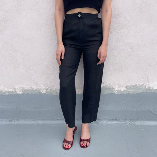 Pantaloni neri lino
