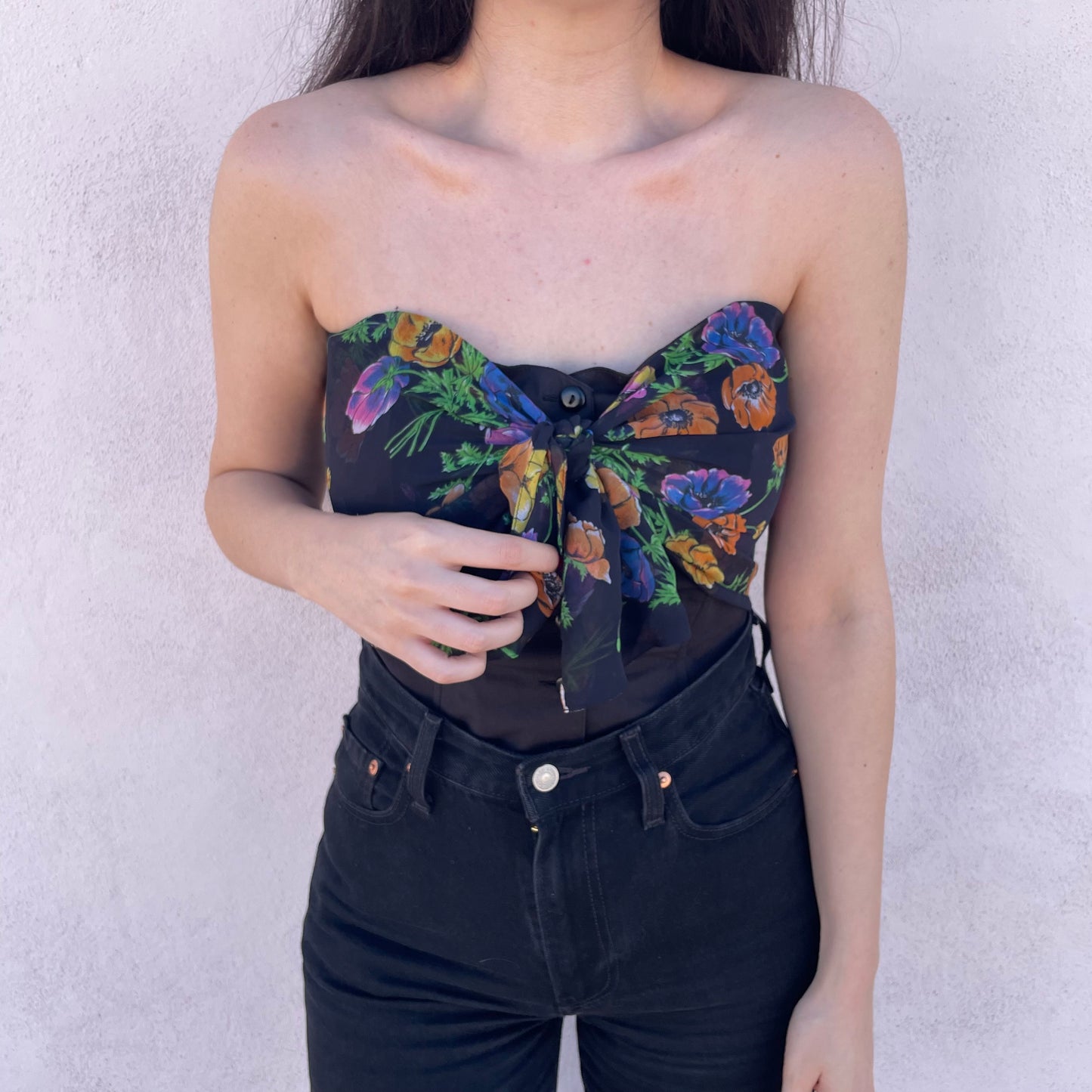 Top bustier foulard