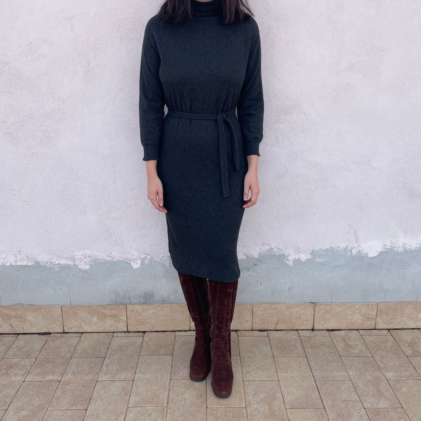 Abito antracite 100% cashmere