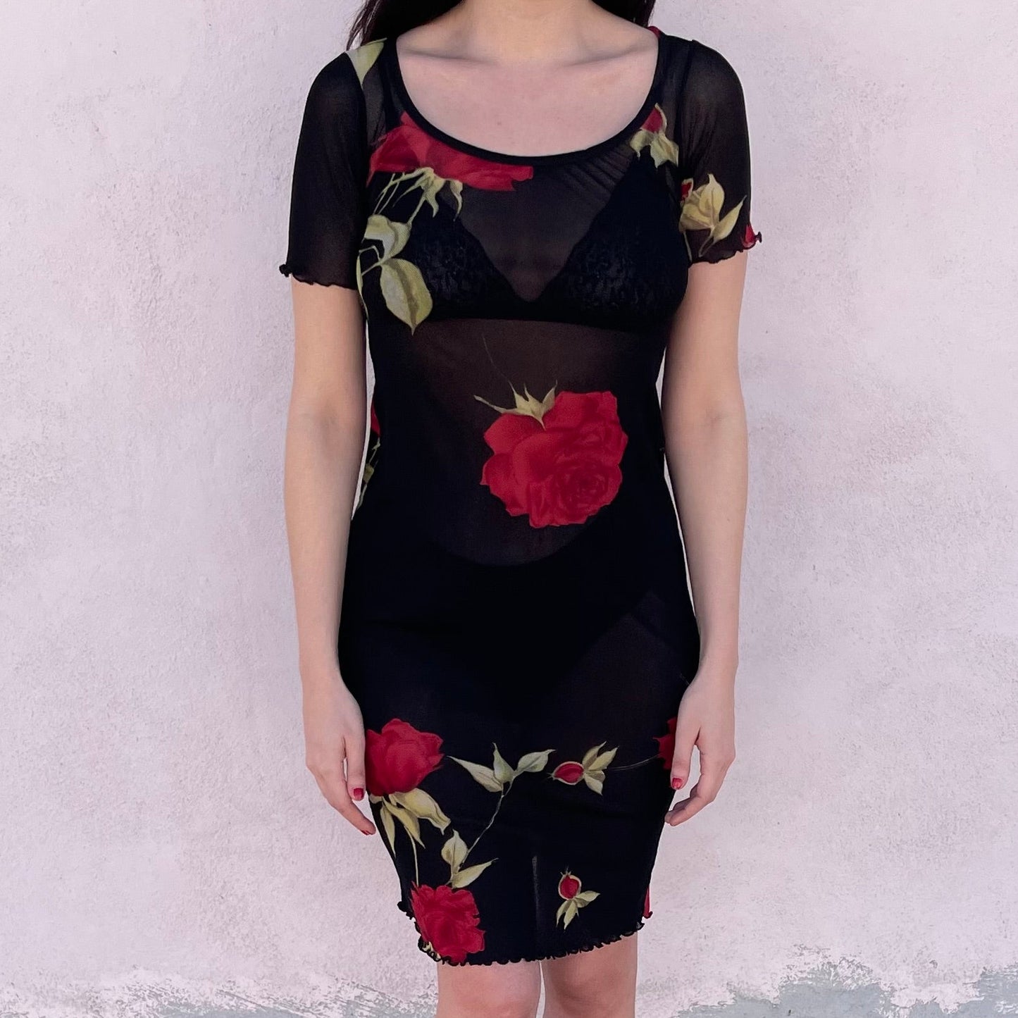 Abito rose mesh