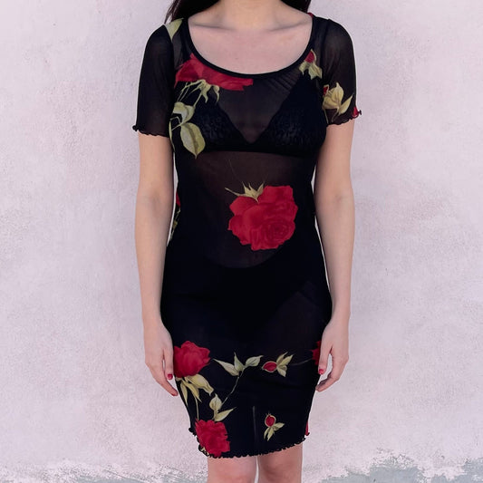 Abito rose mesh