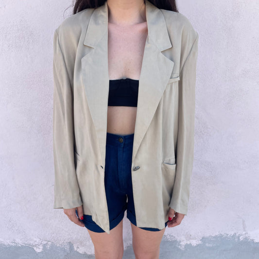 Blazer silk blend sabbia