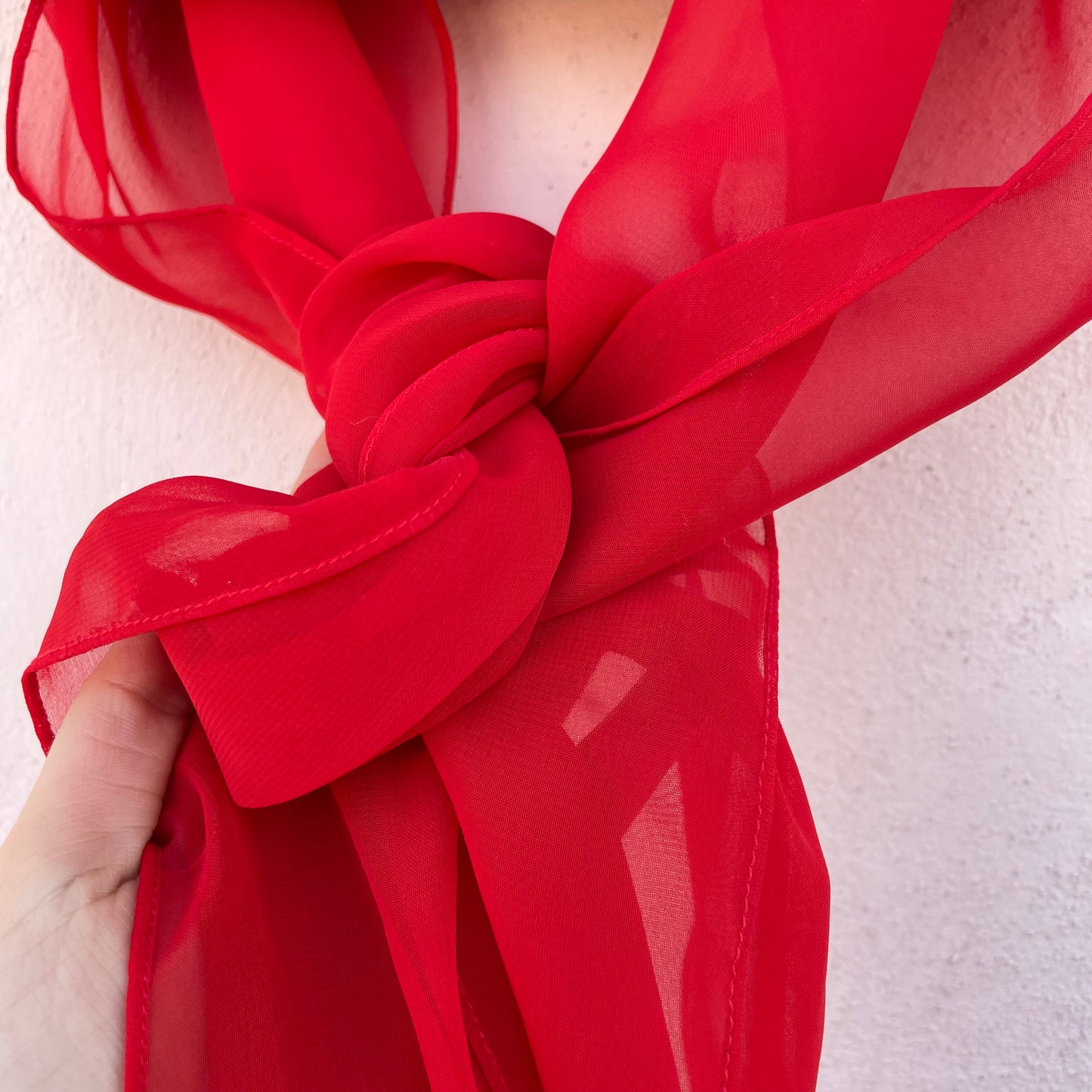 Top chiffon rosso