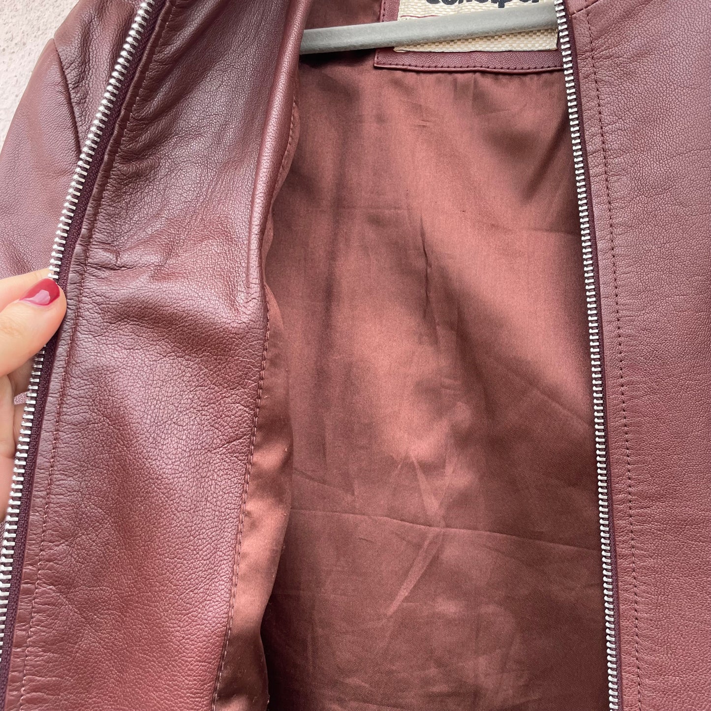 Giacca in pelle burgundy