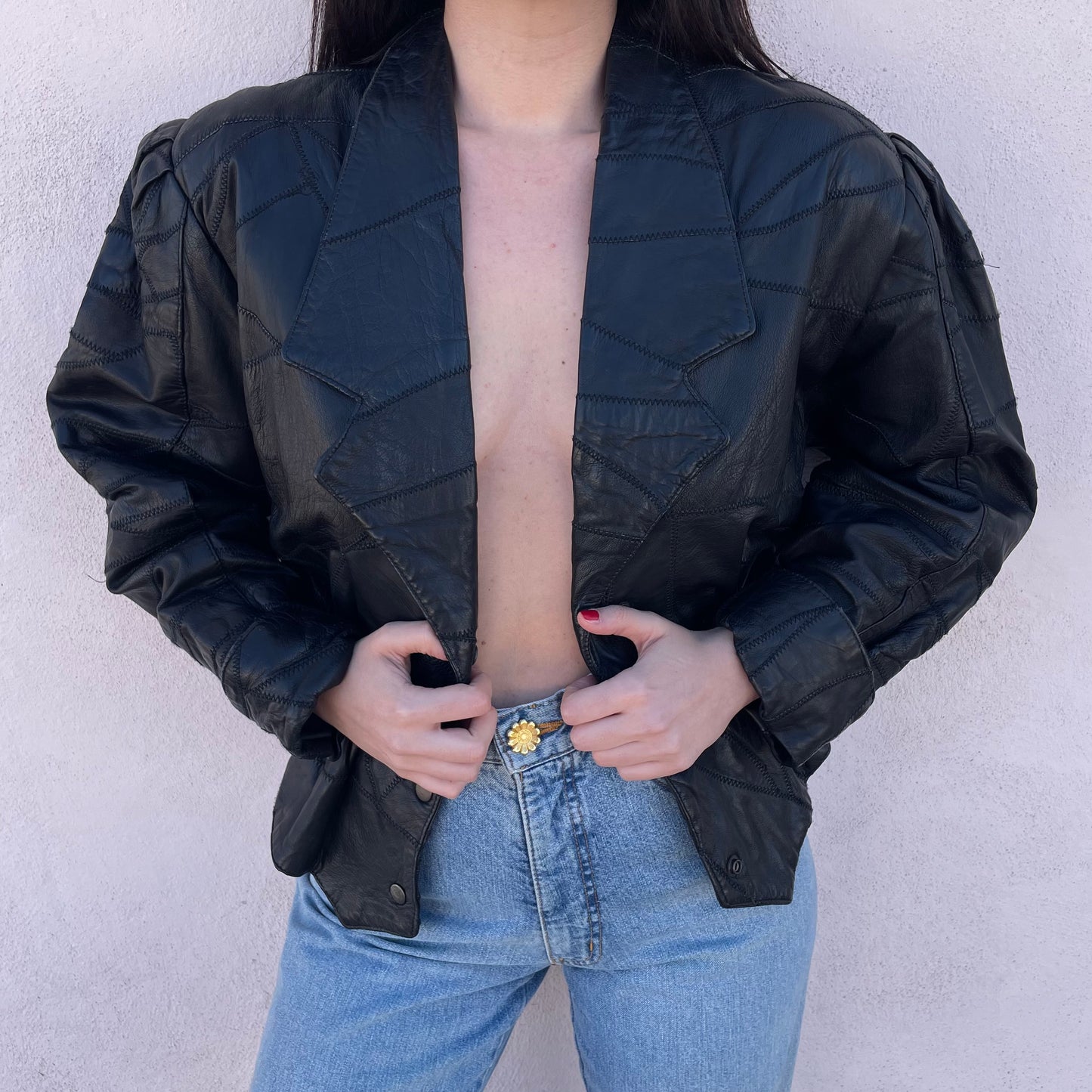 Giacca pelle cropped