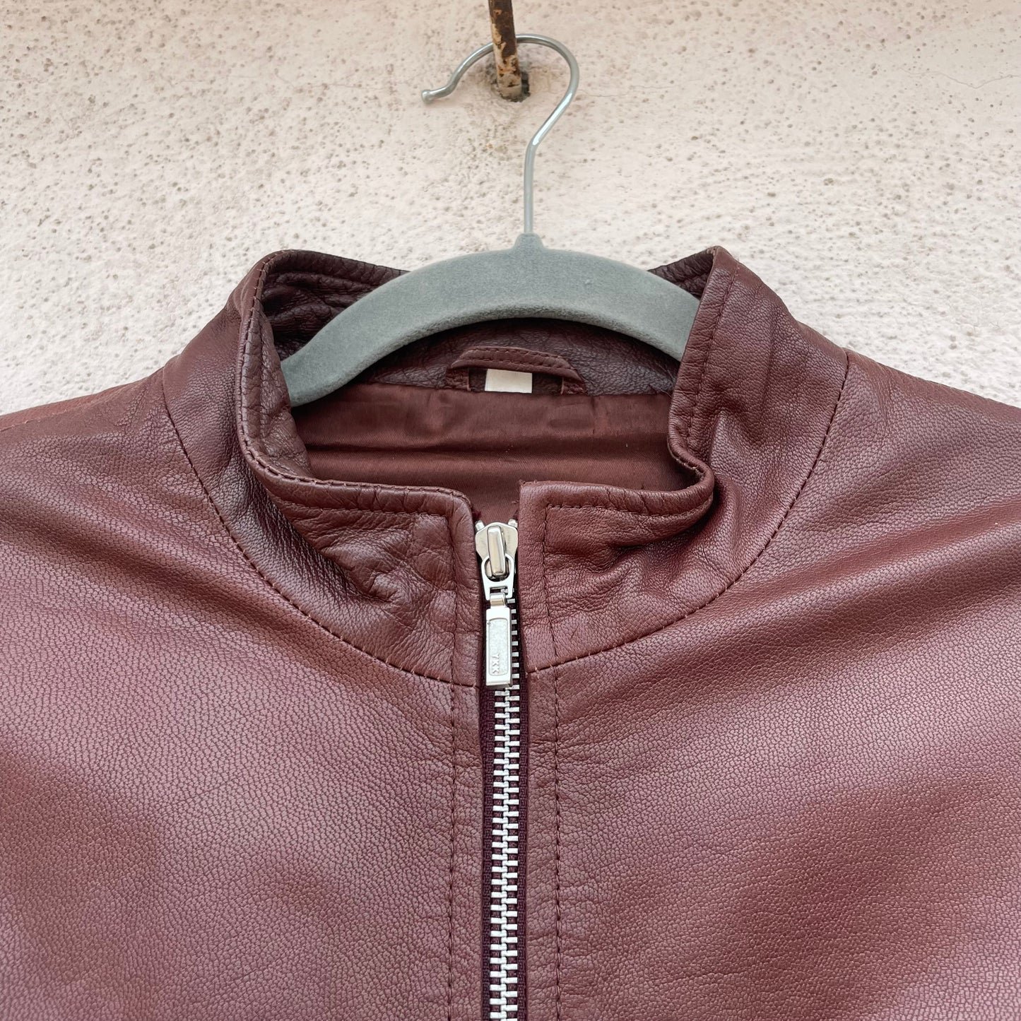 Giacca in pelle burgundy