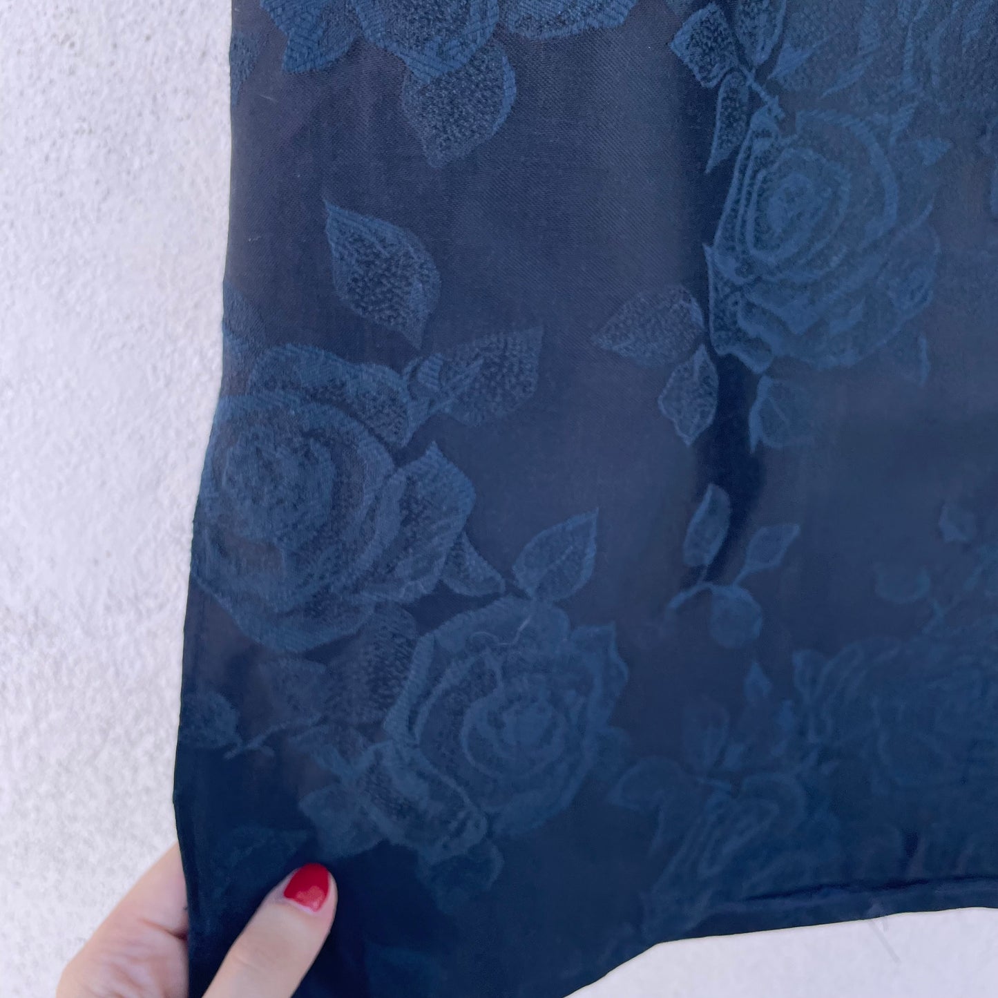 Gonna sartoriale blu fiori