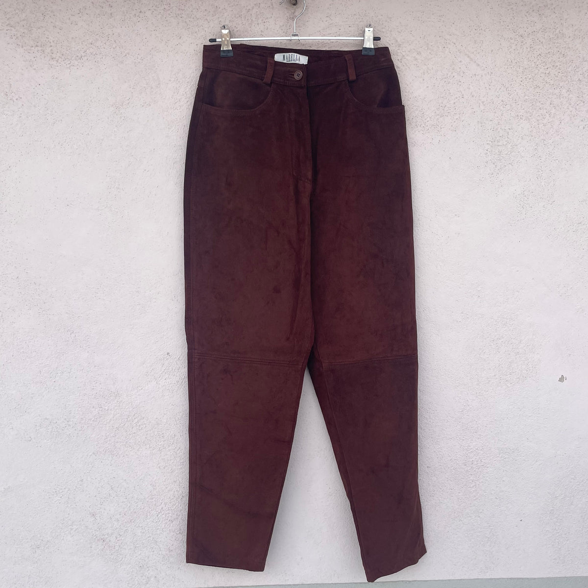 Pantaloni pelle tabacco Marella