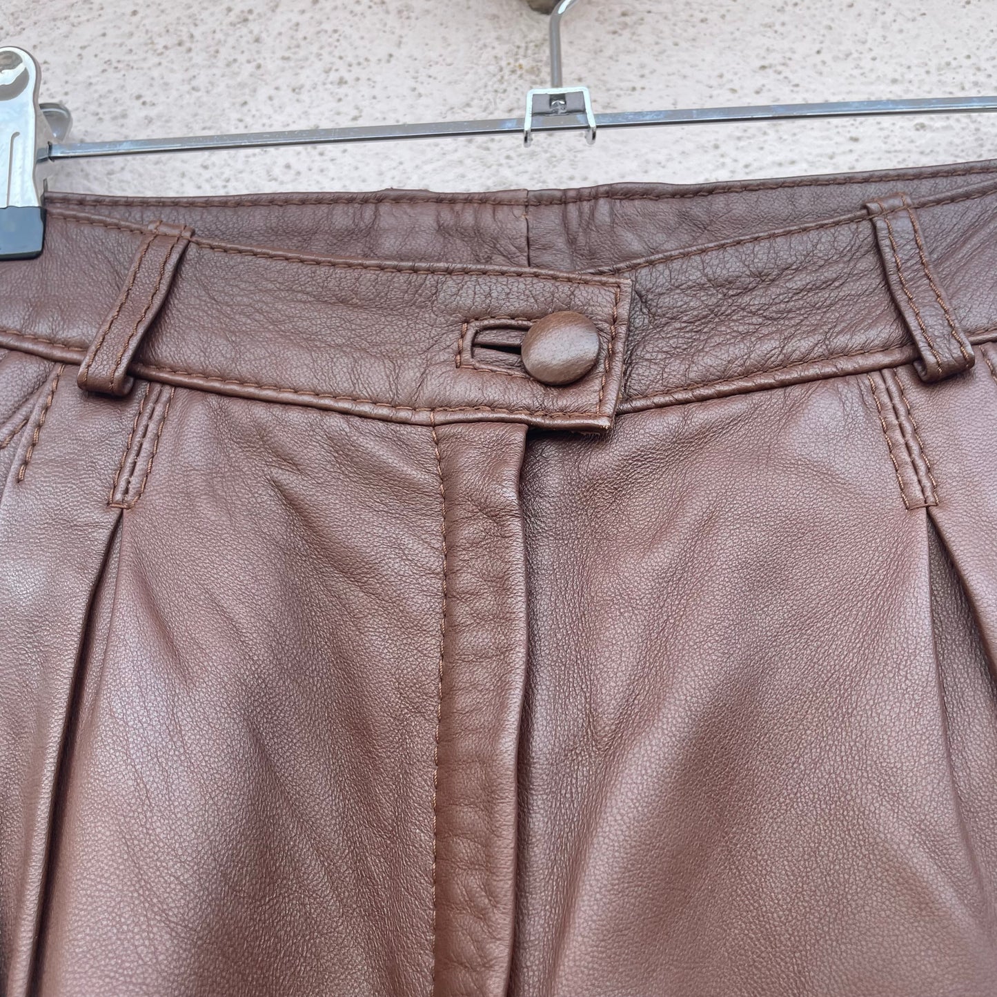 Pantaloni pelle marrone