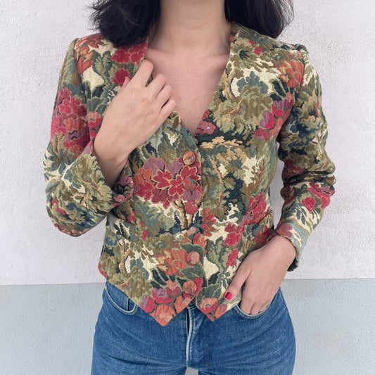 Blazer cropped tapestry