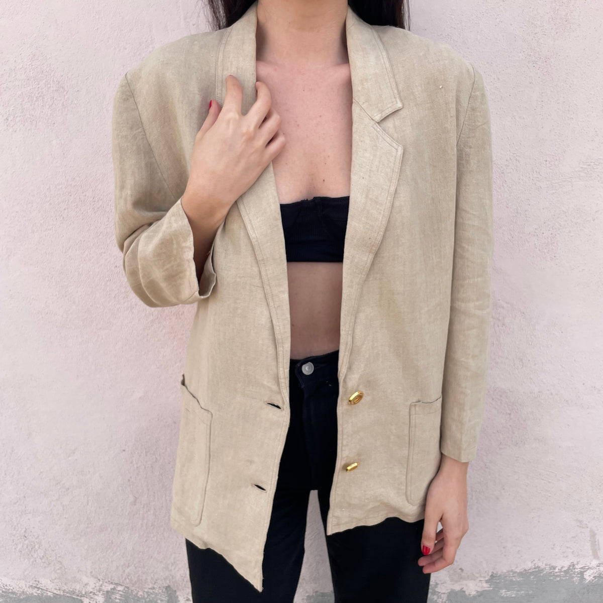 Blazer lino sabbia