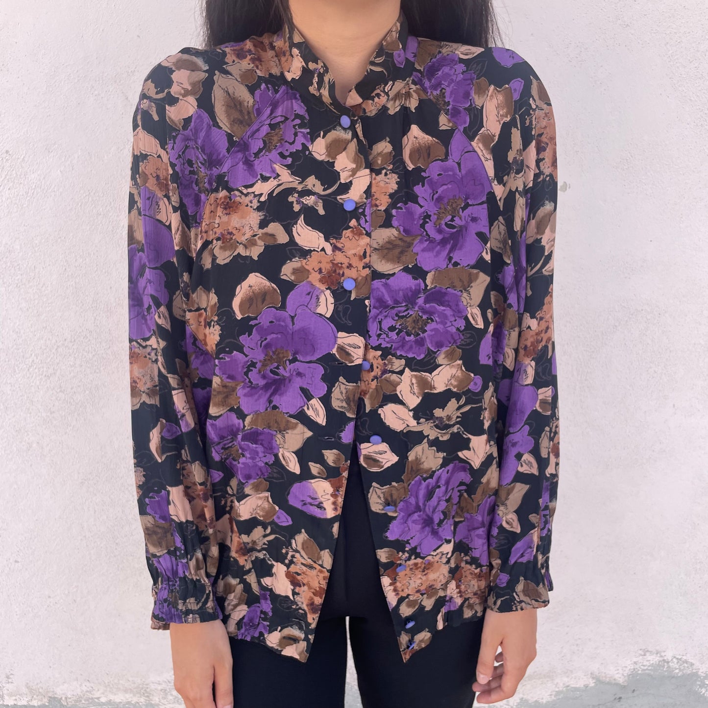 Camicia fiori viola