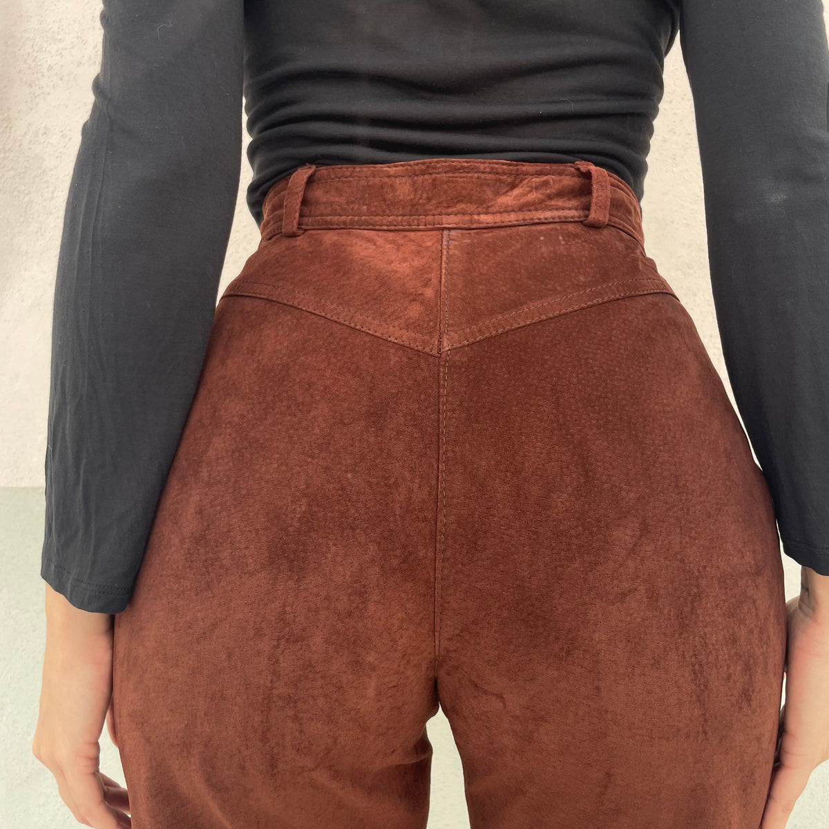 Pantaloni pelle tabacco Marella