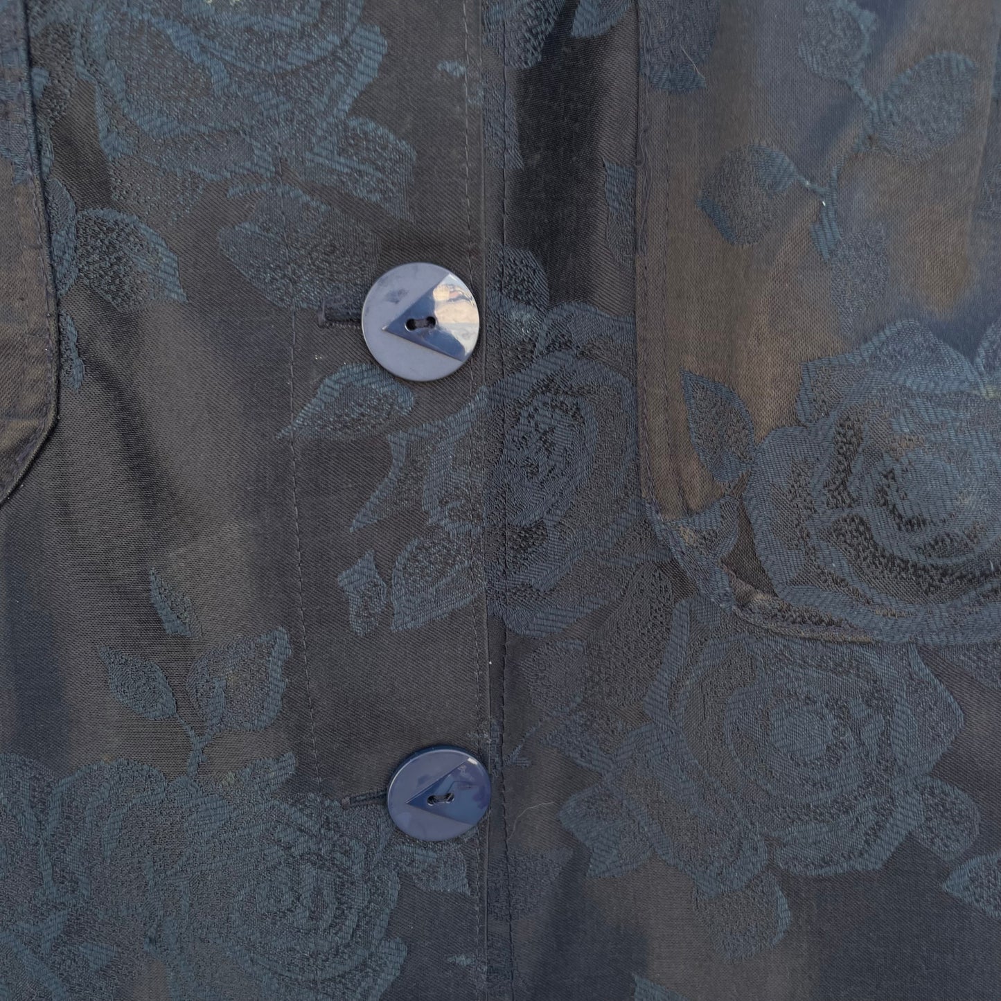 Gonna sartoriale blu fiori