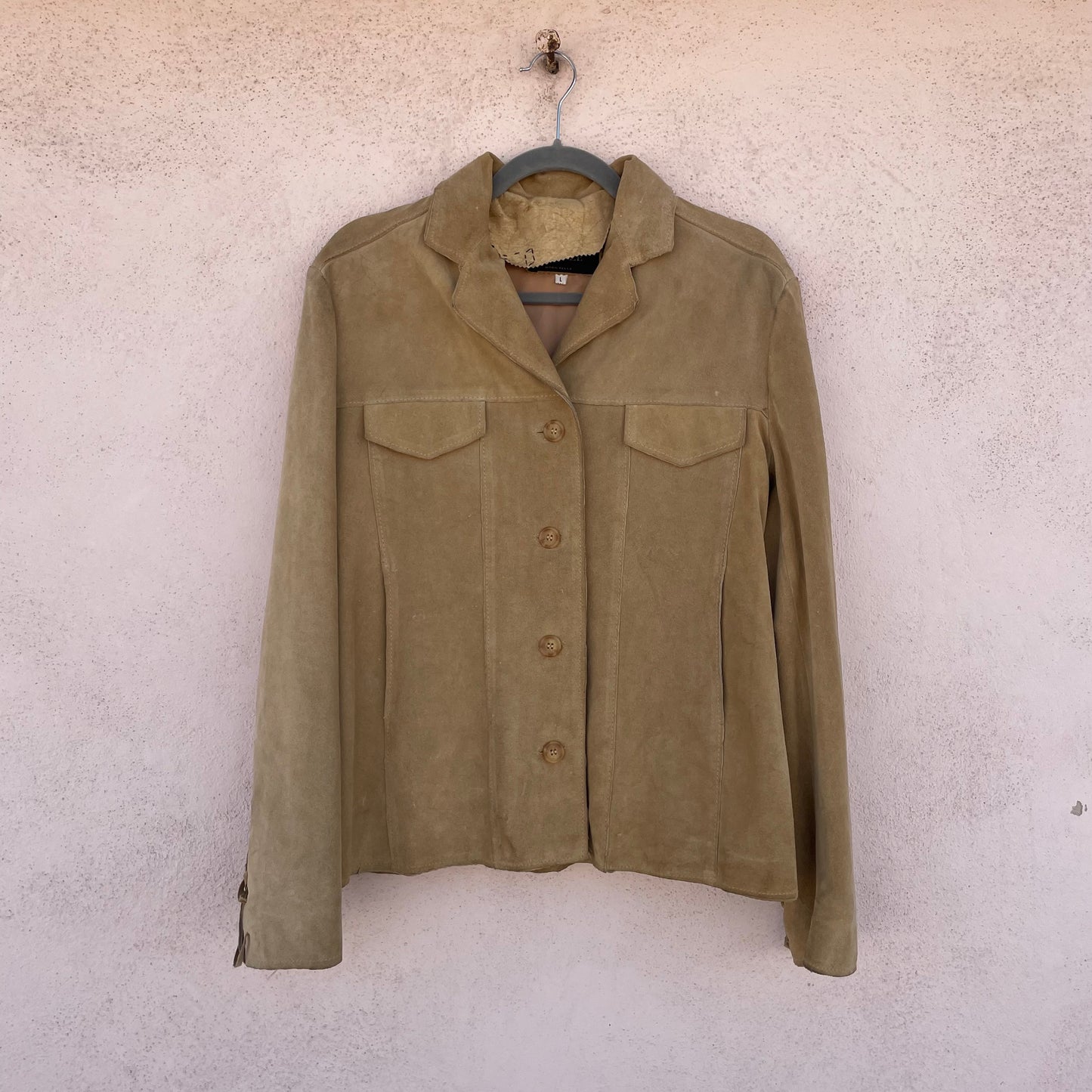 Giacca in pelle beige