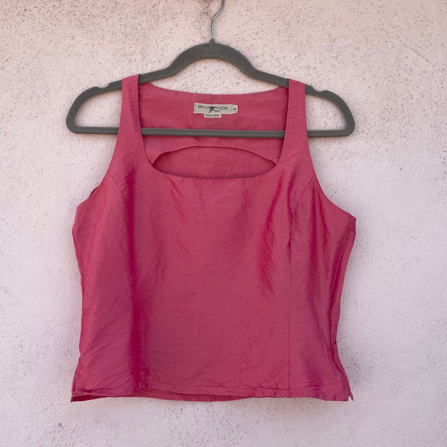 Top rosa seta
