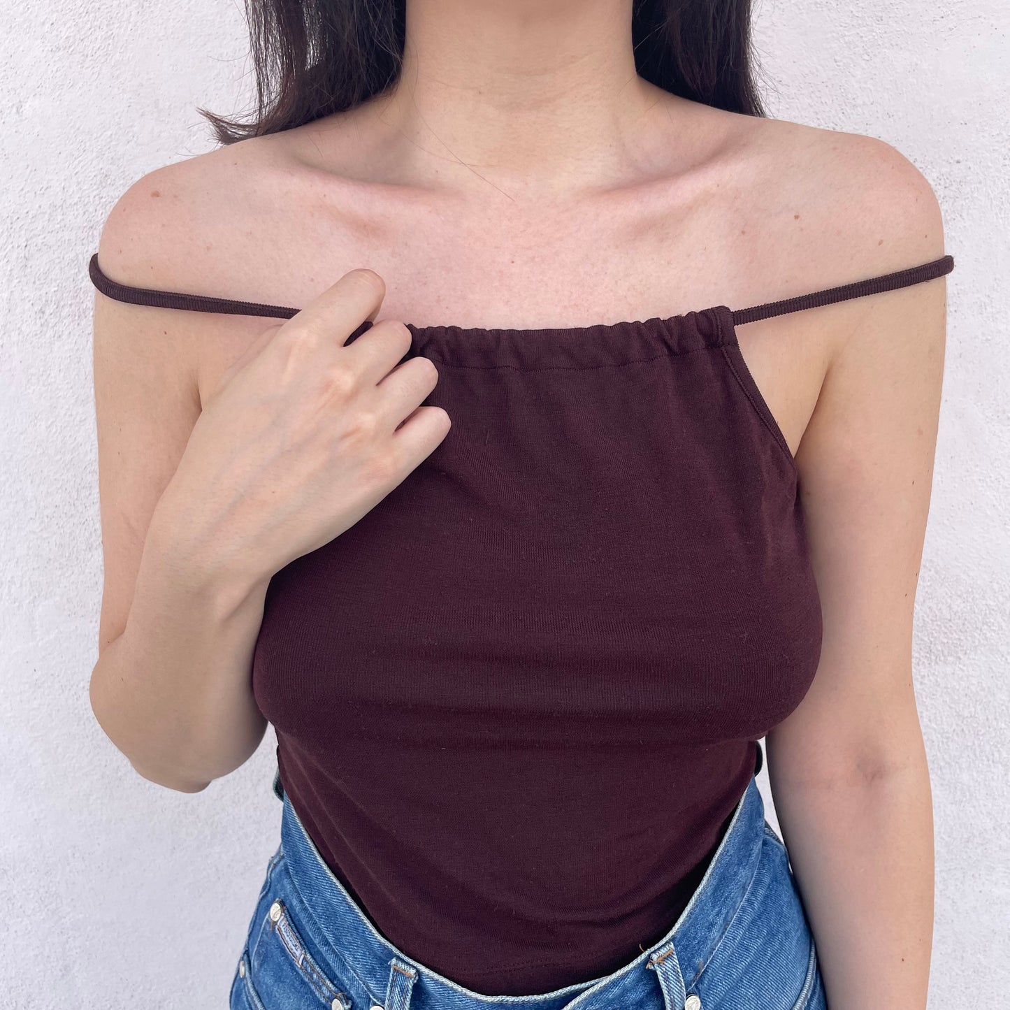 Top halter cioccolato