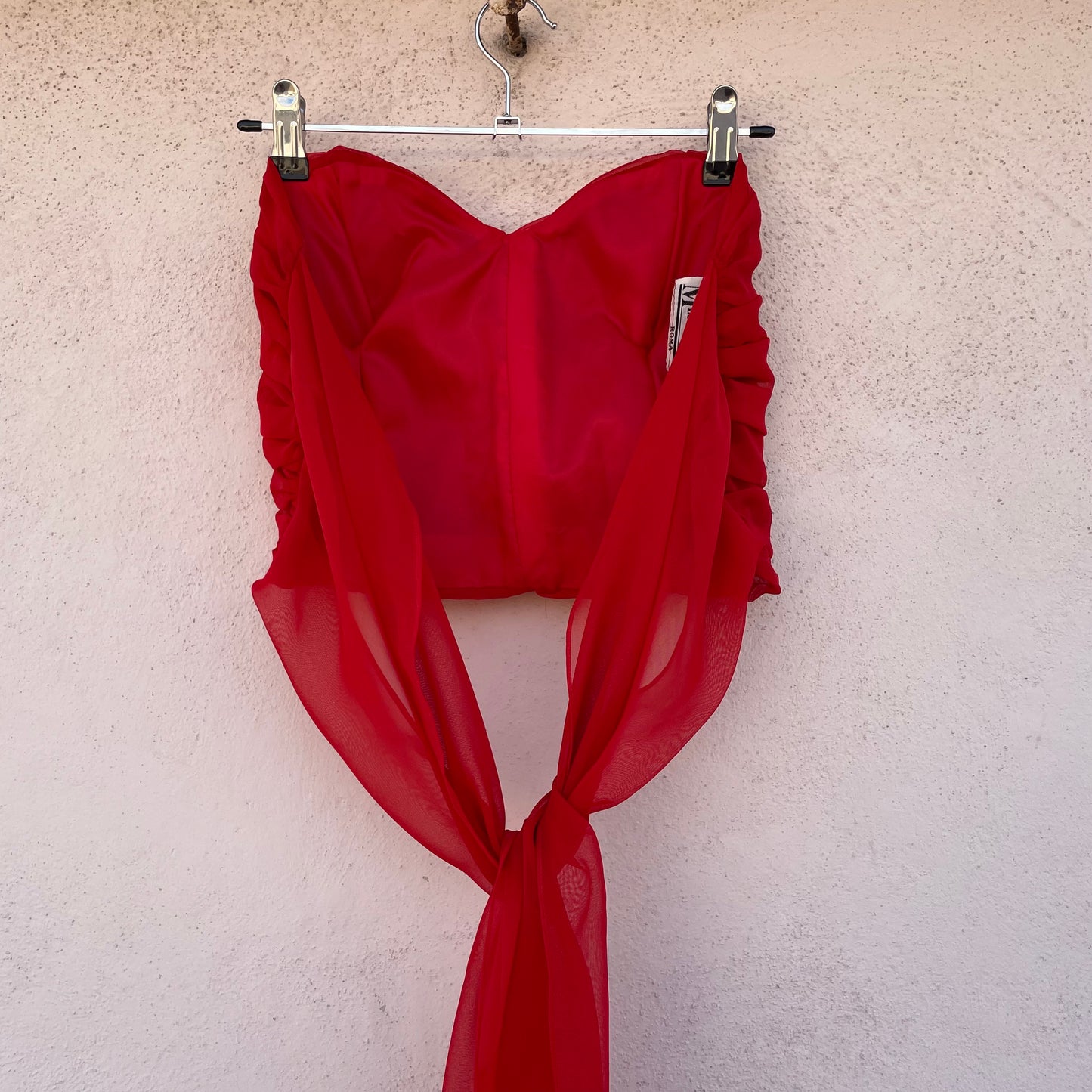 Top chiffon rosso