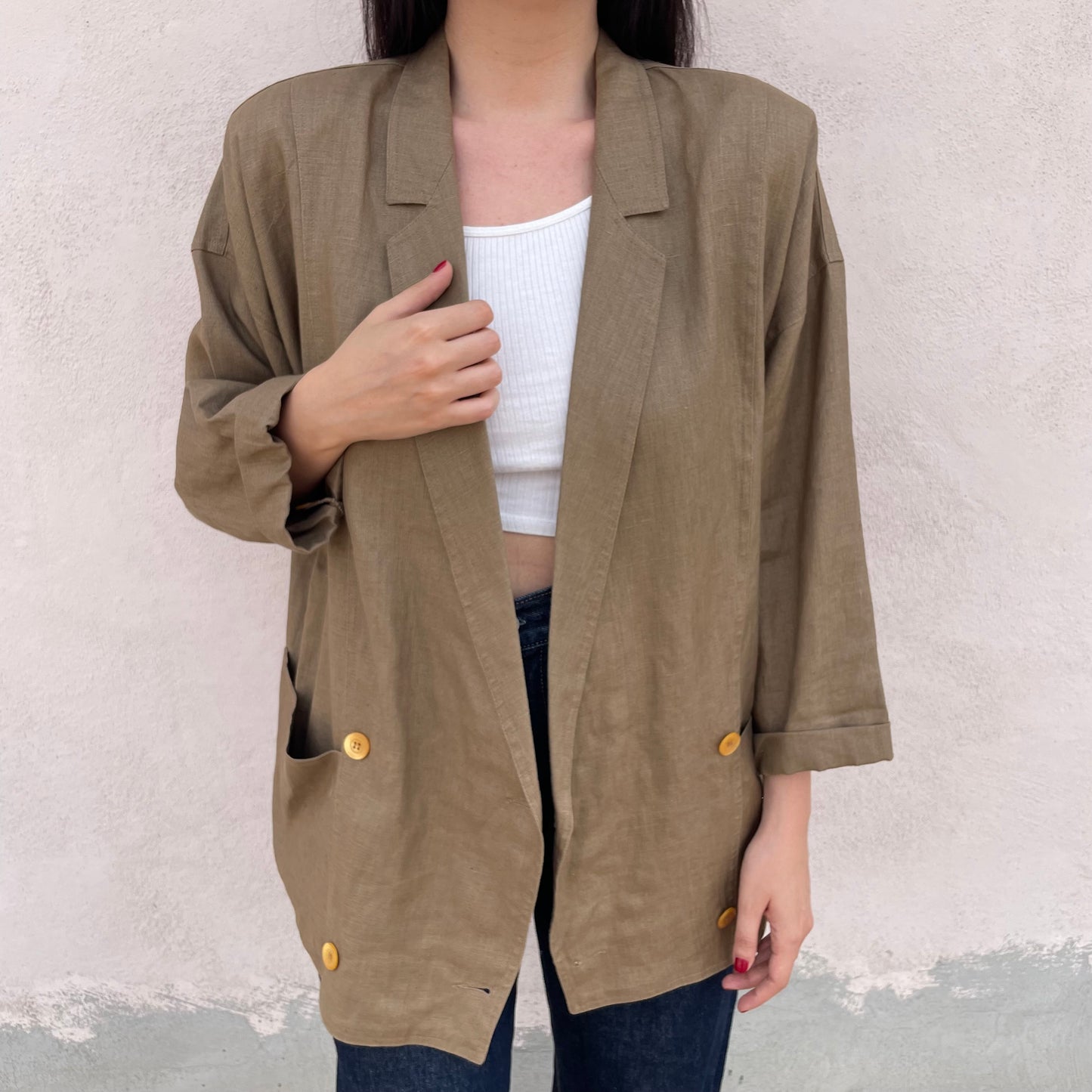Blazer lino doppiopetto Marella